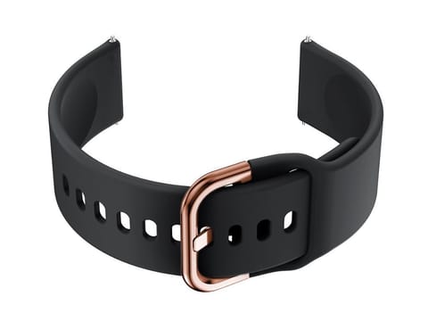 ⁨Pasek gumowy do smartwatch U01 - czarny/rosegold - 22mm⁩ w sklepie Wasserman.eu