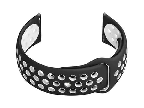 ⁨Pasek gumowy do smartwatch U11 - czarny/biały - 20mm⁩ w sklepie Wasserman.eu