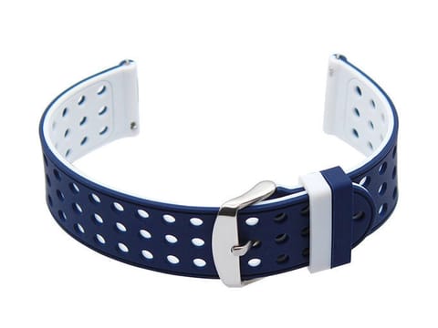 ⁨Pasek gumowy do zegarka U12 - granat/biały - 20mm⁩ w sklepie Wasserman.eu