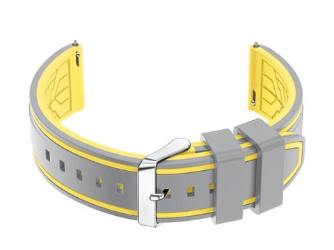 ⁨Pasek gumowy do zegarka U14 - siwy/żółty - 20mm⁩ w sklepie Wasserman.eu