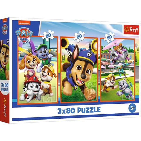 ⁨Puzzle - 3x80 - Psia zgraja Psi Patrol Trefl 34886⁩ w sklepie Wasserman.eu