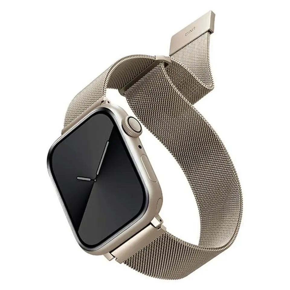 ⁨UNIQ pasek Dante Apple Watch Series 1/2/3/4/5/6/7/8/SE/SE2 38/40/41mm Stainless Steel starlight⁩ w sklepie Wasserman.eu