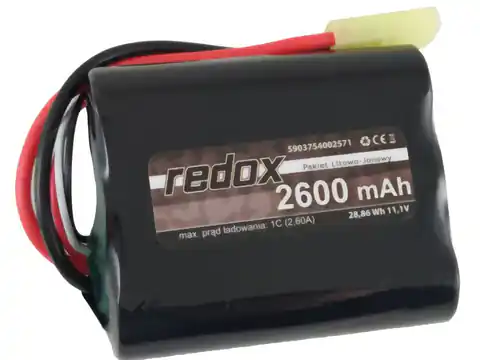 ⁨Redox ASG 2600 mAh 11,1V MINI TAMIYA (scalony) - pakiet Li-Ion⁩ w sklepie Wasserman.eu