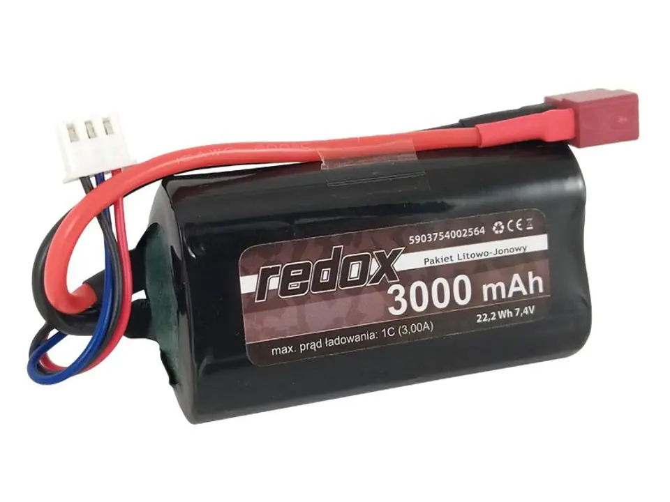 ⁨Redox ASG 3000 mAh 7,4V DEAN (scalony) - pakiet Li-Ion⁩ w sklepie Wasserman.eu