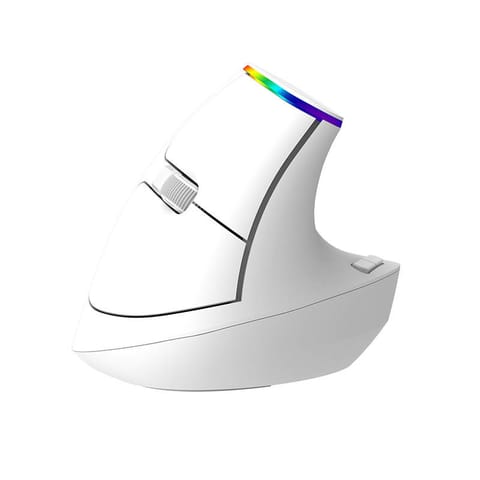Bezprzewodowa mysz pionowa Delux M618C 2.4G 1600DPI RGB (biała) w sklepie Wasserman.eu