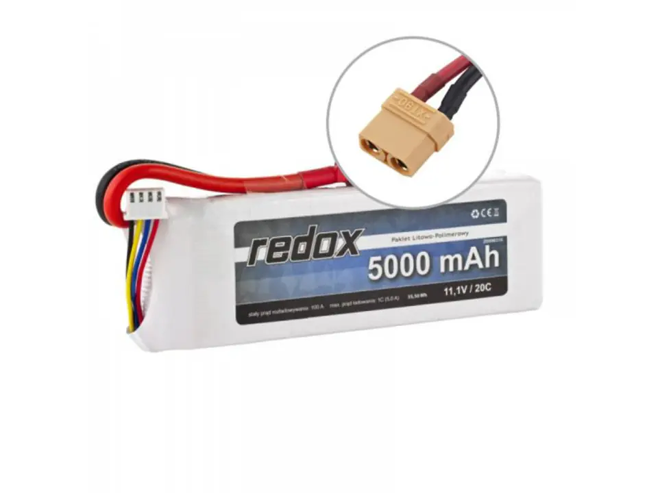 ⁨Akumulator Redox 5000 mAh 11,1V 20C - Pakiet LiPo⁩ w sklepie Wasserman.eu