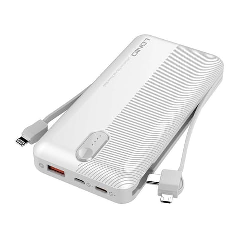 ⁨Powerbank LDNIO PL1013, 10000mAh + kabel 3w1 (biały)⁩ w sklepie Wasserman.eu