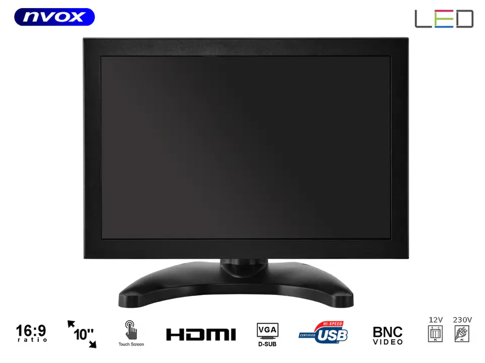 ⁨Touch Monitor ips open frame led 10inch vga hdmi usb av 12v 230v⁩ at Wasserman.eu