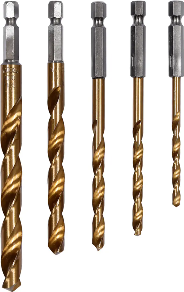 ⁨DRILL BITS FOR MET 5PCS 4-10MM HEX TITANIUM COATING⁩ at Wasserman.eu