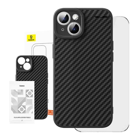 ⁨Etui Baseus Synthetic Fiber iPhone 15 Plus + szkło hartowane⁩ w sklepie Wasserman.eu