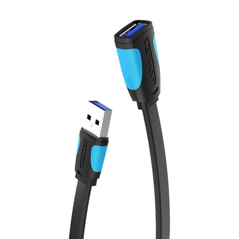 Płaski przedłużacz USB3.0 Vention VAS-A13-B300 3m czarny w sklepie Wasserman.eu