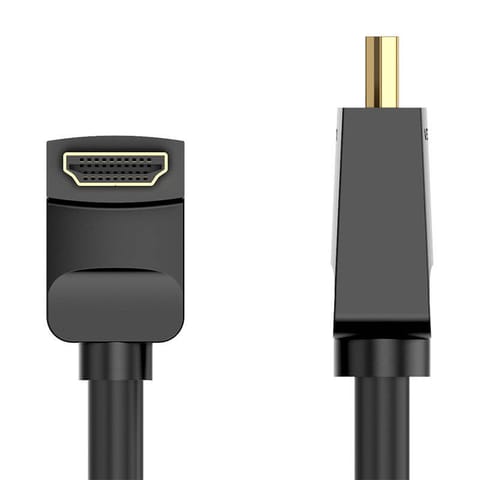 ⁨Kabel HDMI 2.0 Vention AARBH 2m, kątowy 90°, 4K 60Hz (czarny)⁩ w sklepie Wasserman.eu
