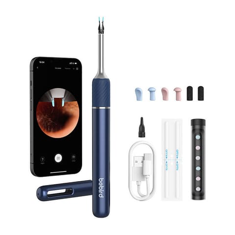 ⁨Otoskop z kamerą do czyszczenia uszu Bebird Note 5 (niebieski)⁩ w sklepie Wasserman.eu
