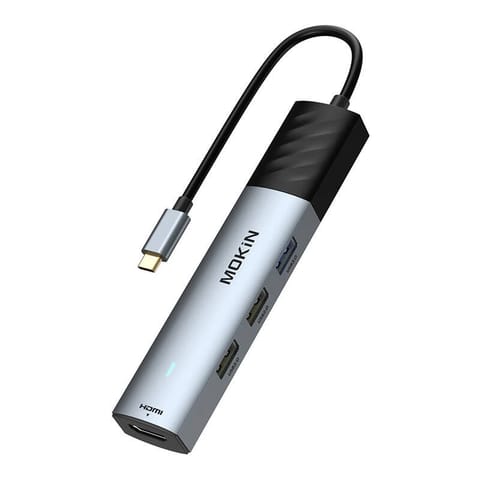 HUB 5 w 1 MOKiN USB-C PD 3.0 100W (srebrny) w sklepie Wasserman.eu