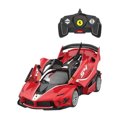 ⁨Samochód zdalnie sterowany RC RASTAR Ferrari 1:18 FXXK do samodzielnego złożenia (czerwony)⁩ w sklepie Wasserman.eu