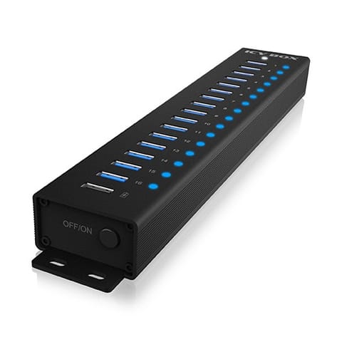 ⁨Hub IB-HUB1717 16+1 port USB HUB, 16x USB + 1x USB do ładowania, USB 3.2 Gen 1, 96 Watt zasilacz⁩ w sklepie Wasserman.eu