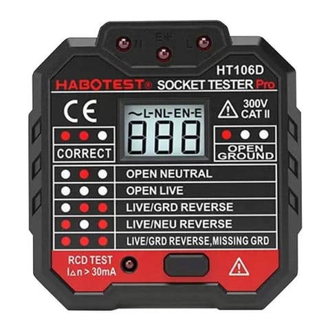 Socket tester with digital display Habotest HT106D at Wasserman.eu