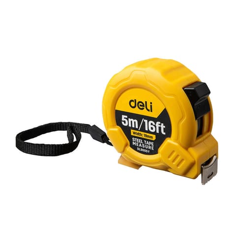 ⁨Miara zwijana Deli Tools EDL9005Y, 5m/19mm (żółta)⁩ w sklepie Wasserman.eu