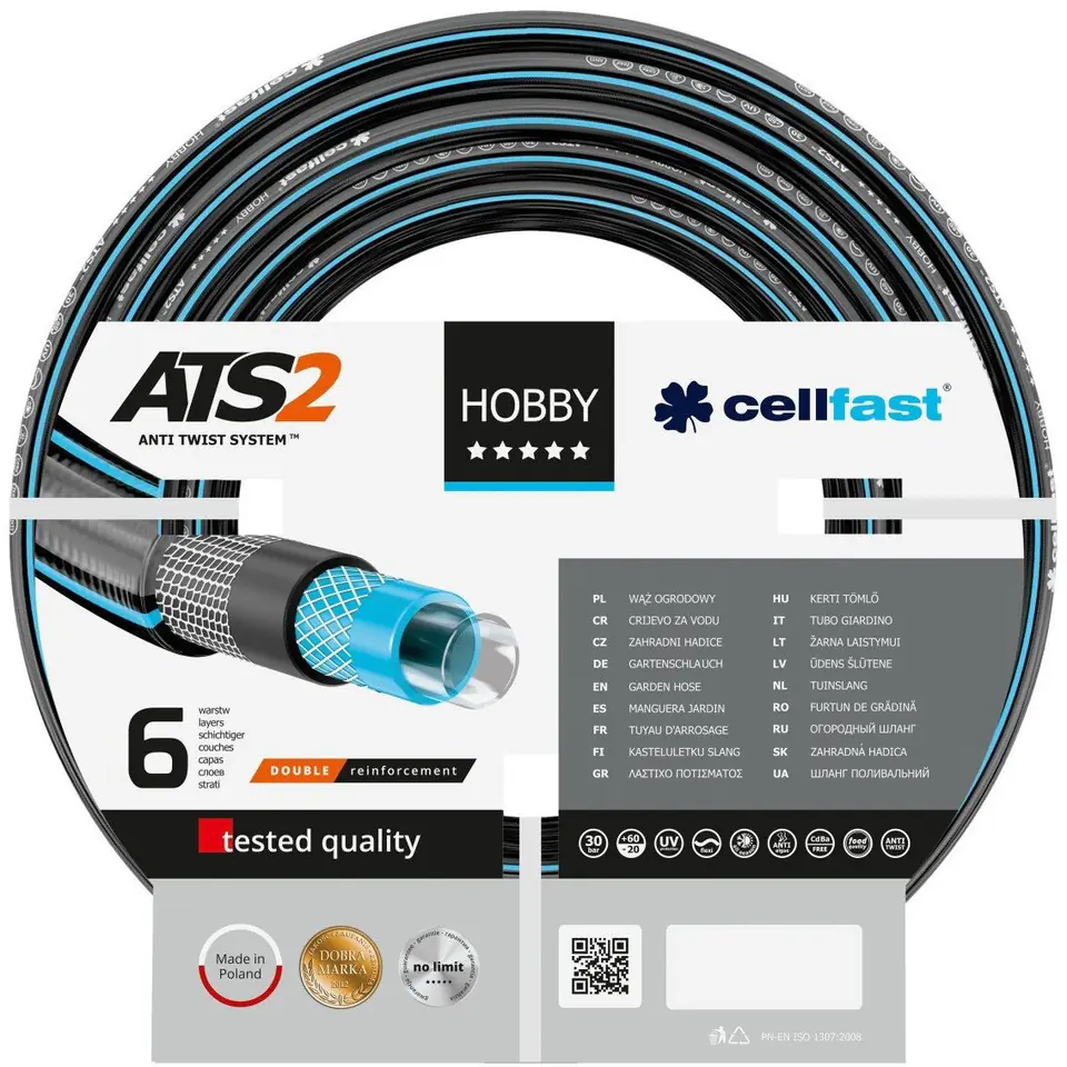 ⁨Hobby garden hose ats fi = 3/4" length 45m spool⁩ at Wasserman.eu