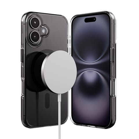 ⁨Crong Clear MAG Pro - Etui iPhone 16 MagSafe (czarny)⁩ w sklepie Wasserman.eu