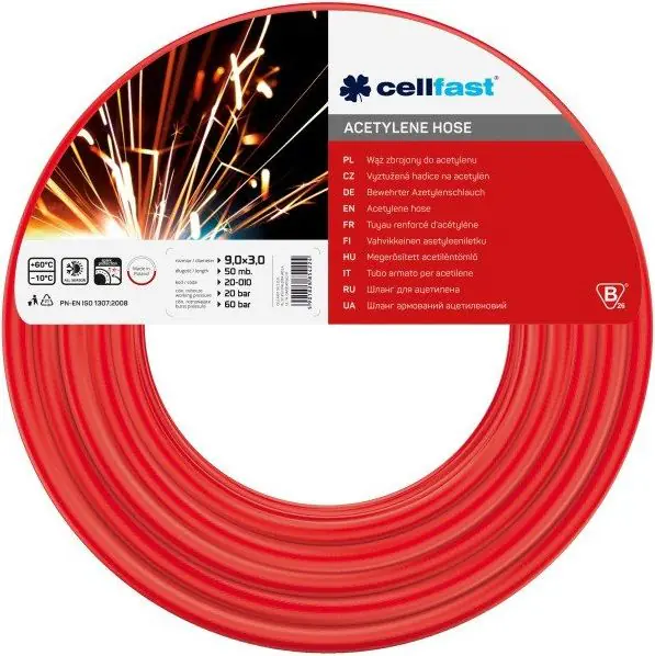 ⁨Acetylene hose fi=9,0mm length 60m spool⁩ at Wasserman.eu