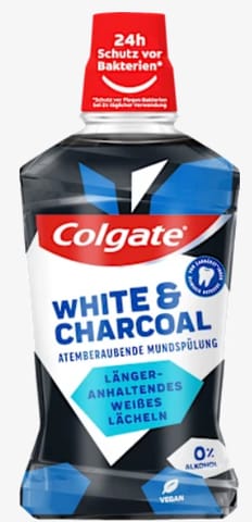 ⁨Colgate White & Charcoal Płyn do Płukania Jamy Ustnej 500 ml⁩ w sklepie Wasserman.eu