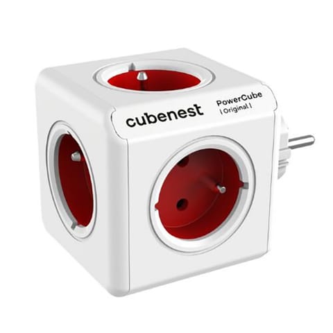 ⁨Cubenest - PowerCube, 0.1m, ORIGINAL USB, czerwona, POWERCUBE, 5 gniazd⁩ w sklepie Wasserman.eu