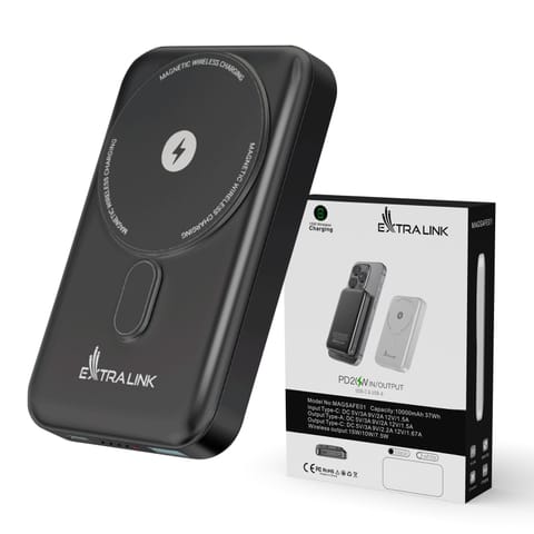 ⁨EXTRALINK MAGSAFE POWERBANK 10000MAH 38.5WH PD20W+15W USB-C USB-A GRAFITOWY⁩ w sklepie Wasserman.eu