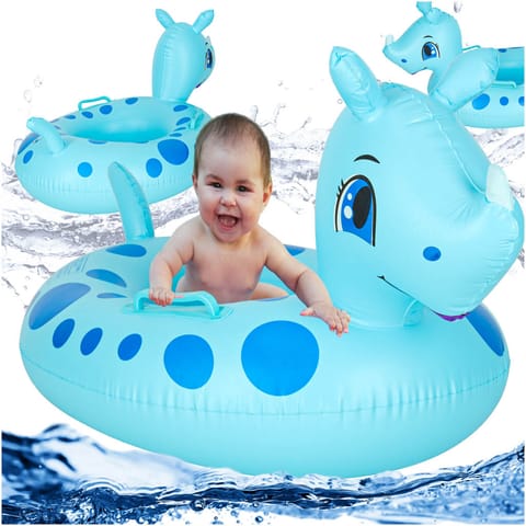 ⁨Inflatable mattress pontoon wheel for children rhinoceros⁩ at Wasserman.eu