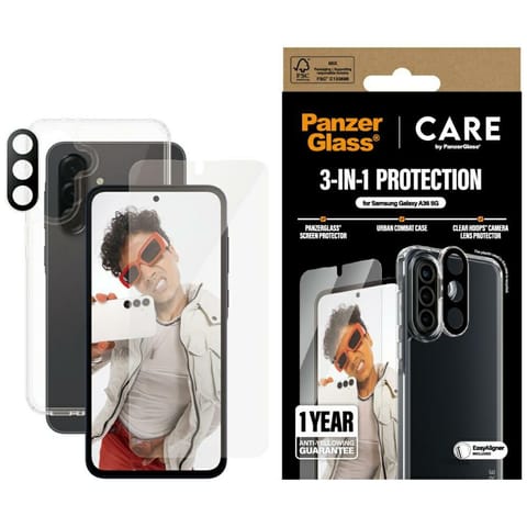 ⁨Zestaw ochronny CARE by PanzerGlass      Flagship 3w1 Etui+Szkło+Lens do Samsung Galaxy A36 5G⁩ w sklepie Wasserman.eu