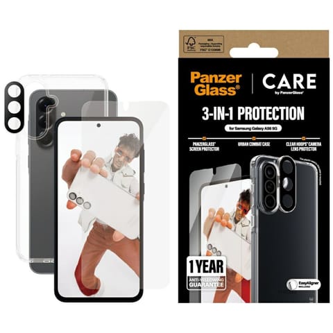 ⁨Zestaw ochronny CARE by PanzerGlass      Flagship 3w1 Etui+Szkło+Lens do Samsung Galaxy A56 5G⁩ w sklepie Wasserman.eu