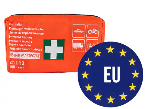 ⁨First aid kit car. "Din material+mouthpiece"⁩ at Wasserman.eu