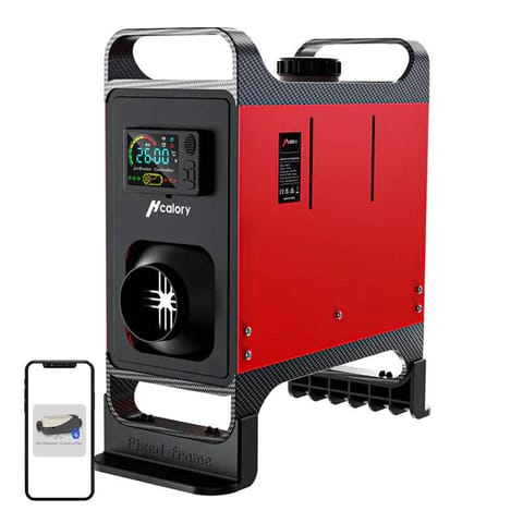 ⁨Ogrzewanie postojowe / nagrzewnica HCALORY HC-A02, 8 kW, Diesel, Bluetooth (czerwone)⁩ w sklepie Wasserman.eu