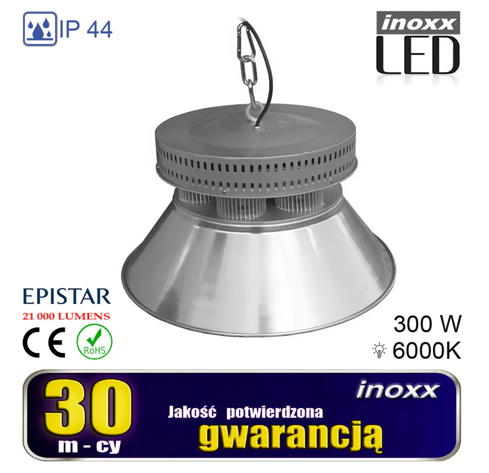 ⁨LED INDUSTRIAL LAMP 300W HIGH BAY COB 27 000LM 6000K COLD⁩ at Wasserman.eu