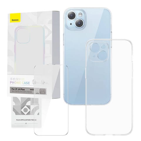 ⁨Zestaw ochronny Baseus Corning przeźroczyste etui i szkło hartowane do iPhone 14 Plus⁩ w sklepie Wasserman.eu