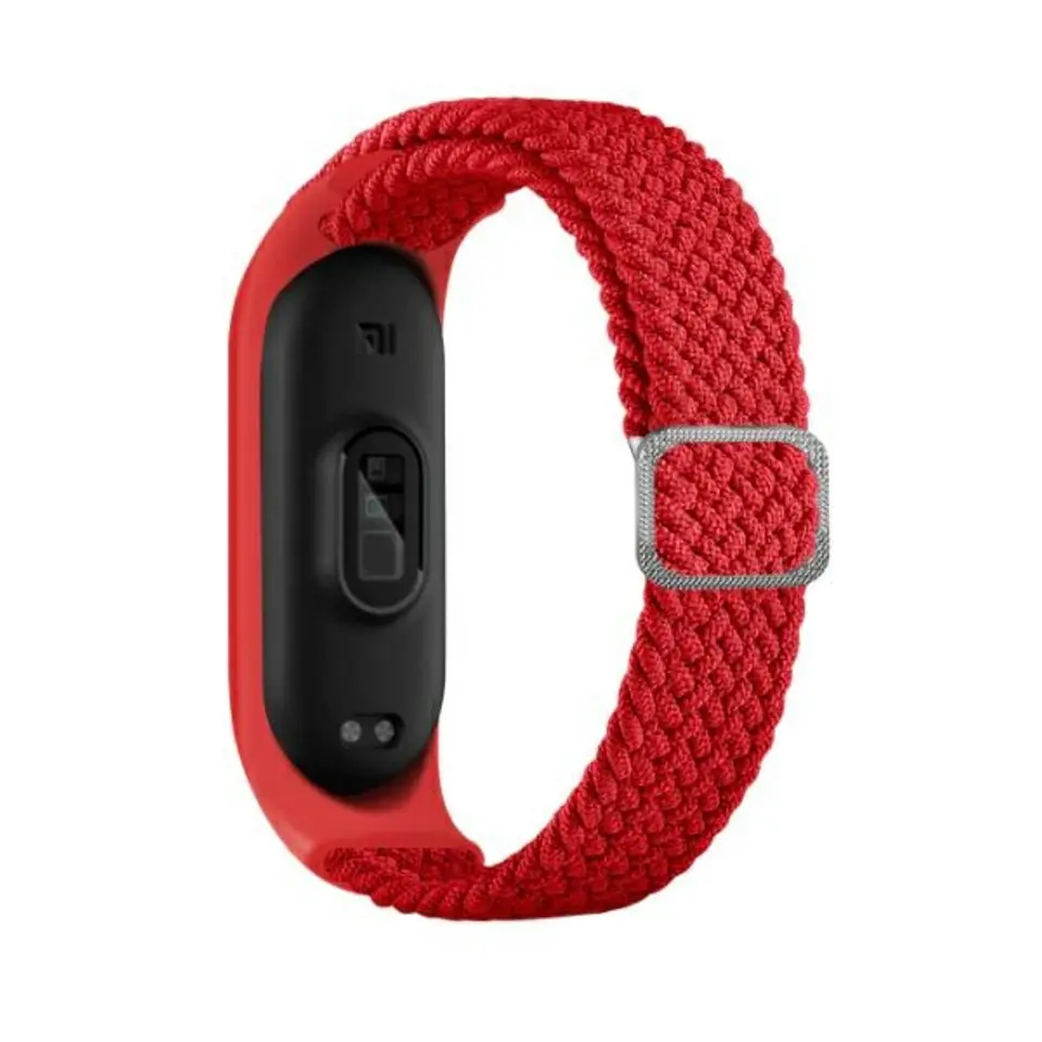 ⁨Beline pasek Mi Band 7/6/5 Textile czerwony/red⁩ w sklepie Wasserman.eu