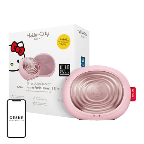 Soniczna szczoteczka do czyszczenia twarzy 5w1 Geske z Aplikacja (hello kitty różowy) w sklepie Wasserman.eu