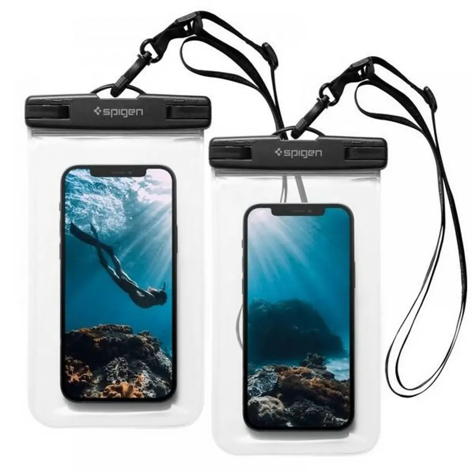 ⁨Spigen Waterproof Case A601 Universal 2pcs Crystal Clear⁩ at Wasserman.eu