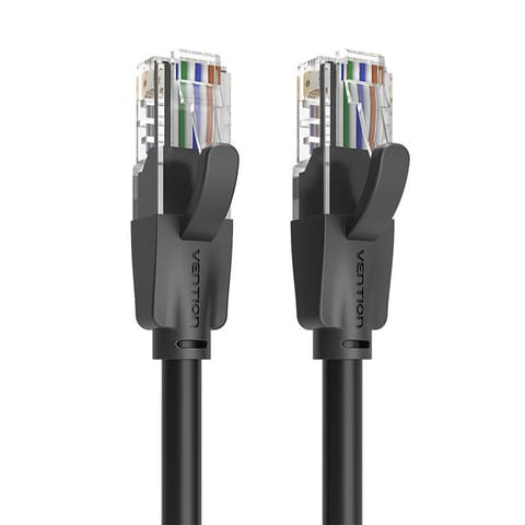 ⁨Kabel sieciowy UTP CAT6 Vention IBEBL RJ45 Ethernet 1000Mbps 10m czarny⁩ w sklepie Wasserman.eu