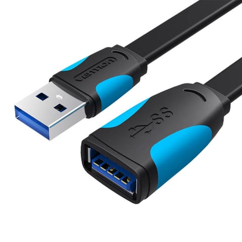 Płaski przedłużacz USB3.0 Vention VAS-A13-B150 1,5m czarny w sklepie Wasserman.eu