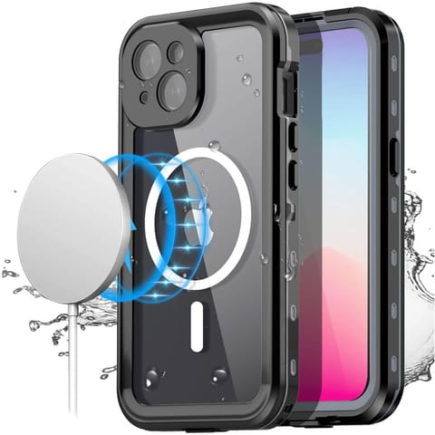 Etui do iPhone 15 Plus wodoodporne Mag Safe Case pancerne wodoszczelne obudowa czarno-szare w sklepie Wasserman.eu