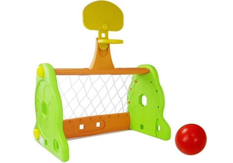 ⁨Basketball goal 2in1 for children green and orange⁩ at Wasserman.eu