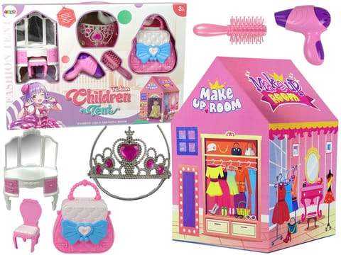 ⁨Princess Tent for Children Beauty Salon Pink Accessories Crown⁩ at Wasserman.eu