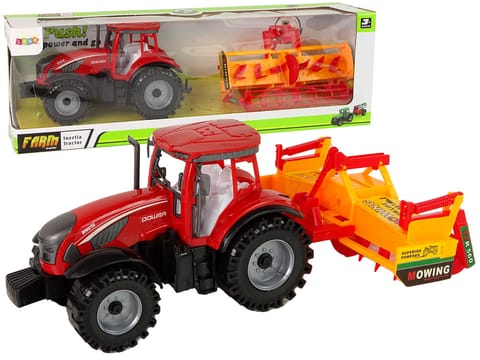 ⁨Traktor z Kultywatorem Napęd Frykcyjny Czerwony⁩ w sklepie Wasserman.eu