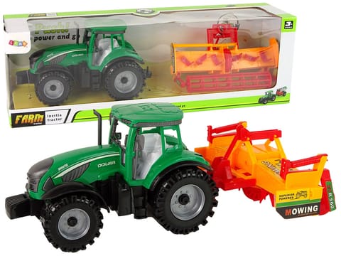 ⁨Zielony Traktor z Pomarańczowym Kultywatorem Napęd dla Dzieci⁩ w sklepie Wasserman.eu