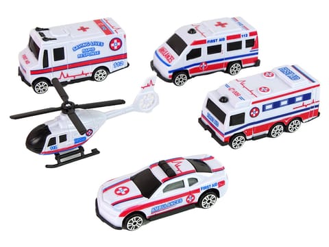 ⁨Zestaw Autek Resoraki Pojazdy Straż Pożarna Ambulans⁩ w sklepie Wasserman.eu