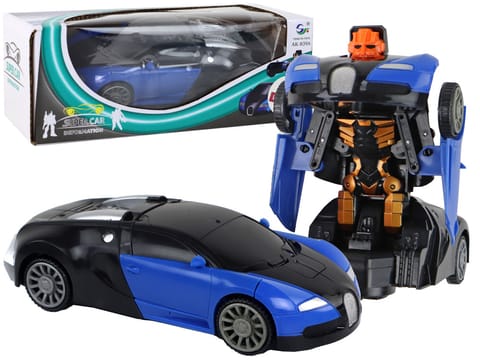 ⁨Samochód-Robot 2w1 Bugatti Niebieski Efekty Świetlne⁩ w sklepie Wasserman.eu