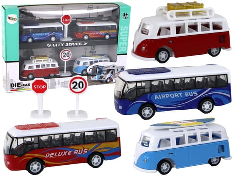 ⁨Kampery Autobusy Z Napędem Frykcyjnym 1:87 4 Sztuki⁩ w sklepie Wasserman.eu