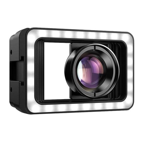 ⁨Obiektyw do telefonu APEXEL APL-HB100FL23 100mm makro z podświetleniem LED (czarny)⁩ w sklepie Wasserman.eu