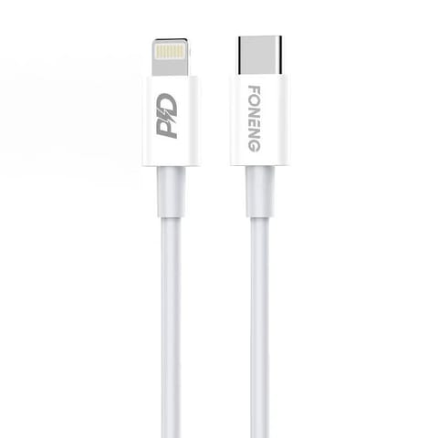 ⁨Kabel USB-C do Lightning Foneng X31, 20W 1m (biały)⁩ w sklepie Wasserman.eu